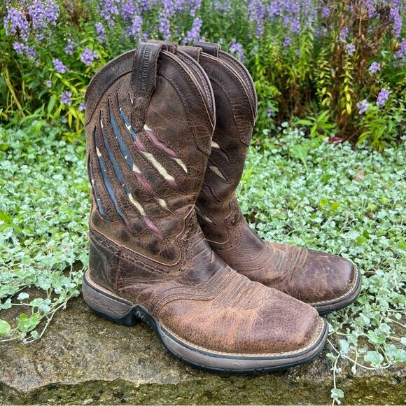 Brothers Men's and Sons Scratch American Flag Square Toe Cowboy Boot MLBF-3 - 8D - Picture 1 of 7